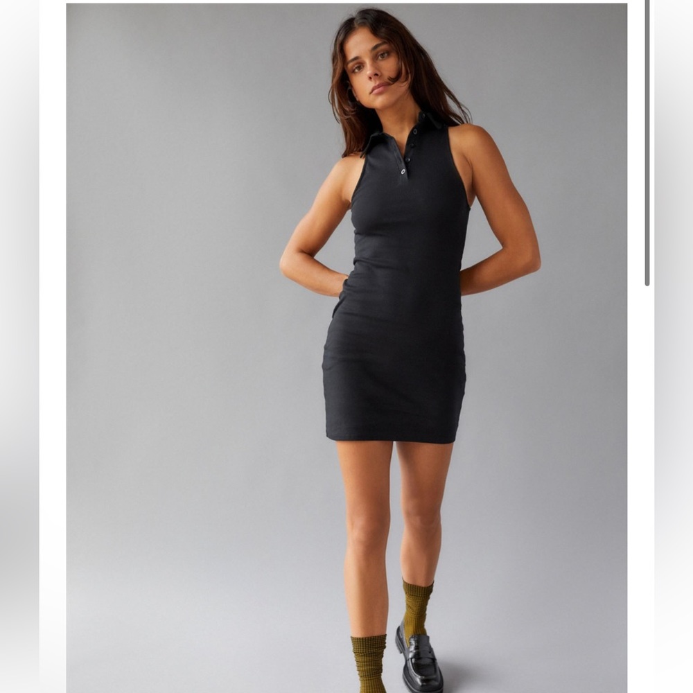 Motel Black Jeeta Polo Mini Dress, Size M
